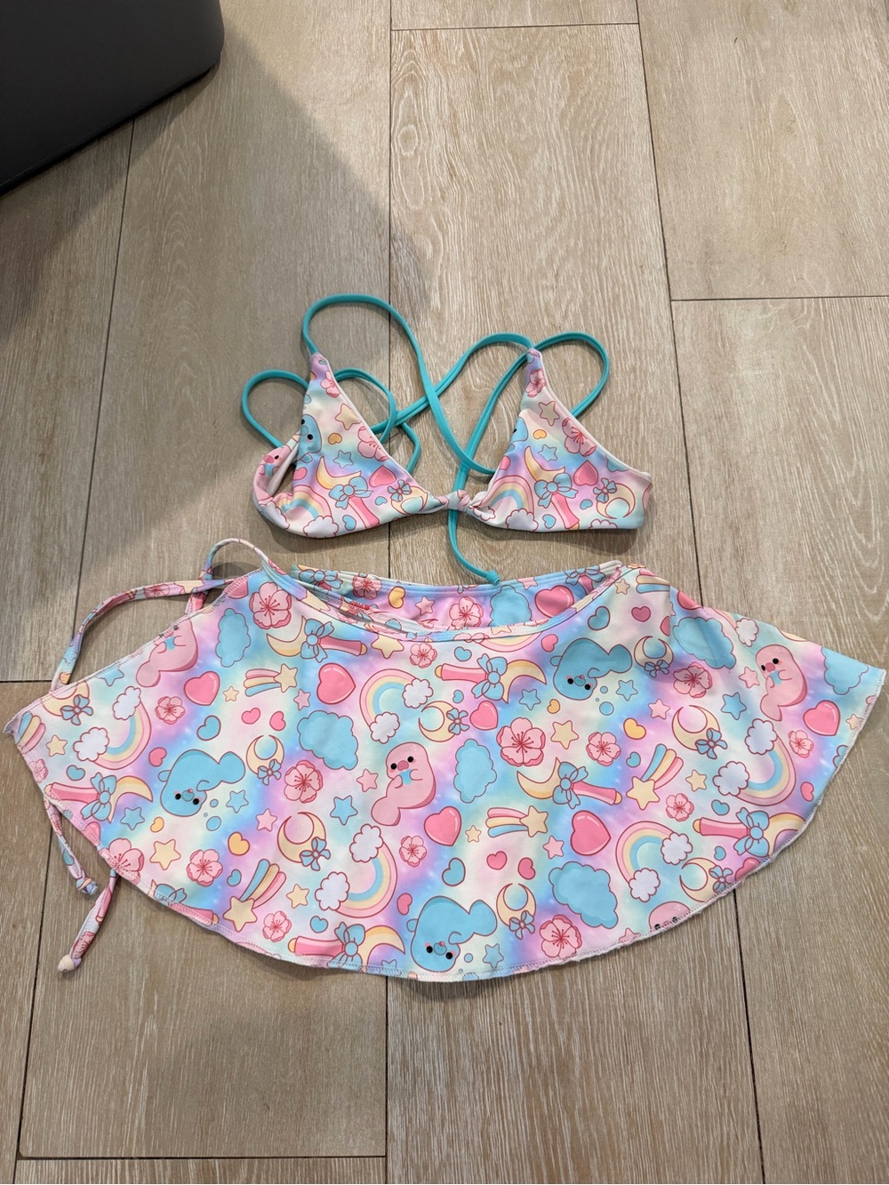 Pastel Kawaii Three-Piece Rave Set – XS